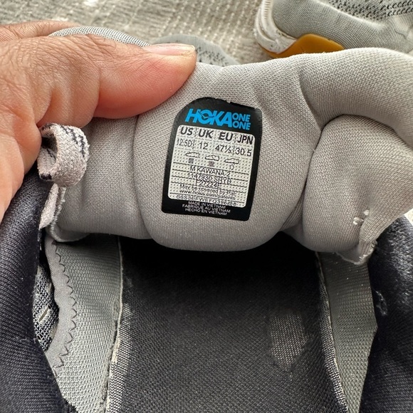 Hoka One One Gray and White Athletic Shoes main image 4